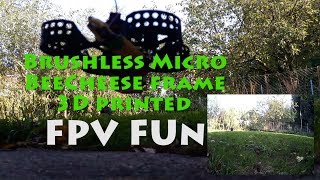 Brushless micro quadcopter - Beecheese frame - 1104 motors and 3D printed frame testing