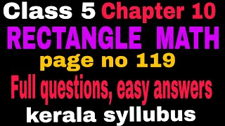 Class 5 chapter 10 RECTANGLE MATH  page no 119 kerala  syllabus