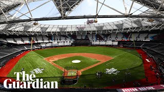 Yankees v Red Sox: London Stadium turf transformed for baseball game