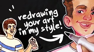 BEST HAND I'VE EVER DRAWN | Redrawing Your Art in My Style #drawthisinyourstyle #drawthiswiffwaffles