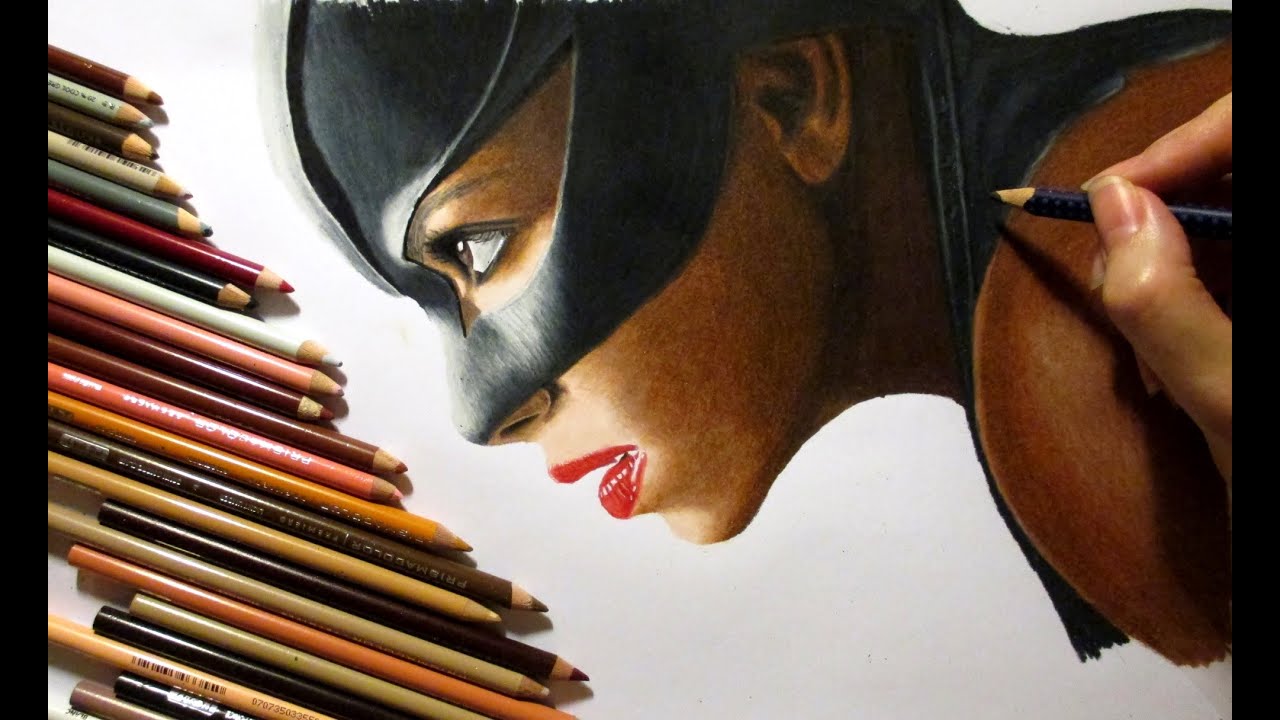 Speed Drawing Catwoman Halle Berry Jasmina Susak Youtube