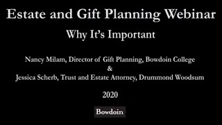 Estate and Gift Planning Webinar - Why It’s Important