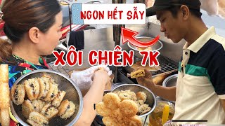 Bắt gặp Xe XÔI CHIÊN 7k giòn rụm Anh Thanh trai quê sầu riêng review khen ngon nức nỡ