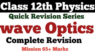 Class 12th Physics || Wave Optics || Complete Revision in 20 min
