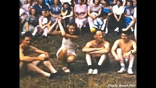 Vintage 1940s Bell Telephone phone company picnic 8mm home movie clip running races racing games