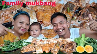 Mukbang ll eating delicious pangas fish curry with conali n pata boiled @nagavillagefood