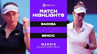 Paula Badosa vs. Belinda Bencic | 2021 Madrid Quarterfinal | WTA Match Highlights