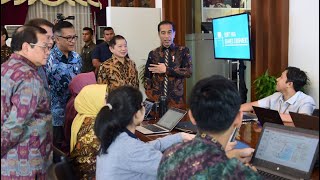 Presiden Jokowi Tinjau Integrated Digital Work di Kantor Bappenas, Jakarta, 16 Januari 2020