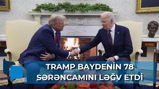 Tramp Baydenin 78 sərəncamını ləğv etdi, qələmi tulladı