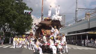 2013年　大阪　海老江八坂神社夏祭り③　パレード出発　３台