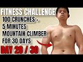 100 CRUNCHES + 5 MINS MOUNTAIN CLIMBERS |DAY 28-30 | 30 DAYS CHALLENGE | NO DIET WORKOUT MOTIVATION