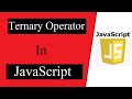 Ternary operators in JavaScript | JavaScript Programming Tutorials for beginners