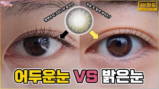 눈동자 어두운 사람 VS 밝은 사람 컬러렌즈 발색차이를 리뷰해보쟈!! 하파 크리스틴 원앤온리 올리브 착용컷 비교 #하파크리스틴 #렌즈비교 #눈동자톤