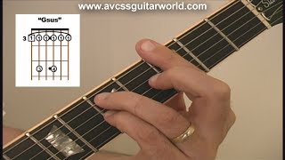 Guitar Lessons, How to Play the “Gsus” Barre Chord for Beginner to Intermediate Guitar Players