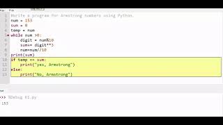 Write a program for Armstrong numbers using Python