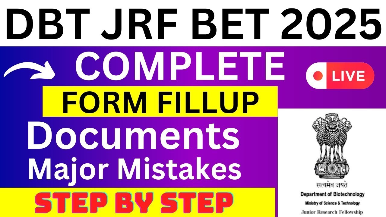 DBT JRF BET 2024 Application Form - DBT JRF BET Registration 2024| How ...