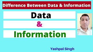 Data and Information | Difference Between Data And Information | Hindi |