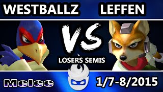 Paragon 2015 - Leffen (Fox) Vs. Westballz (Falco) SSBM Losers Semis - Melee