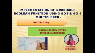 U2L4.4 | Implement Boolean function using Multiplexer | 3 variable function using 8:1& 4:1 MUX