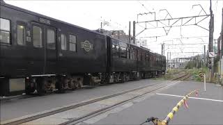 JR 九州　鹿児島駅前　堅馬場踏切　　特急はやとの風4号　鹿児島中央駅～吉松