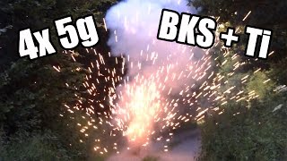 4x selfmade 5g Titan BKS Böller || Traca Kette FAIL [HD]