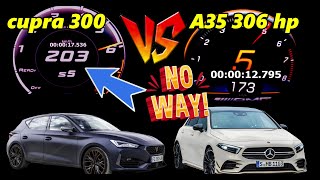 Mercedes-AMG A35 vs Cupra Leon 300 – DRAG RACE, Acceleration \u0026 E-Commerce Insights 0- 260 km/h