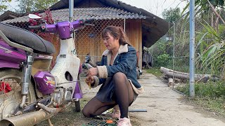 Genius repair girl successfully repaired a badly damaged car