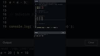 JavaScript Interview Questions - Swap Two Numbers Without A Temp Variable #javascript [Short Code]