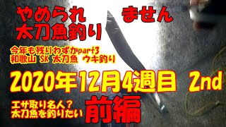 やめられません太刀魚釣り　エサ取り名人？太刀魚を釣りたい　２０２０年１２月４週目2nd前編　和歌山　SK　太刀魚ウキ釣り