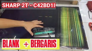 LED TV SHARP GAMBAR BLANK BERGARIS # INI SOLUSINYA