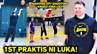 “ABOT TENGA ANG NGITI” ni Luka Doncic sa 1st practice nya sa Lakers! nagShooting kagad sina Lebron!