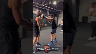 Ryan Garcia fires Devin Haney KO shots on pads!
