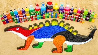 How to make Rainbow Stegosaurus from Orbeez, Mtn Dew, Fanta, Giant Coca-Cola vs Mentos & Other Sodas
