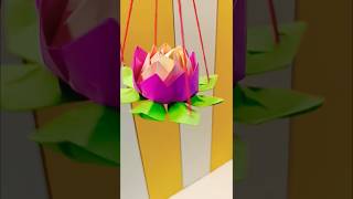 Origami Lotus Lantern Craft Ideas l #diy #shorts #viral #papercraft #lantern