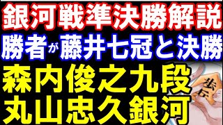 【銀河戦準決勝】勝者が藤井聡太竜王名人(七冠）と決勝！森内俊之九段ｰ丸山忠久銀河　永世名人vs名人経験者対決