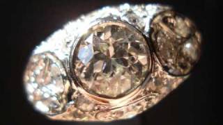 Antique Platinum Ring featuring Old European Cut Diamond