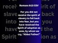 Abba Father, we receive the Spirit of adoption as your sons and daughters, in Jesus name