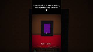 Bros Really Speedrunning Minecraft Free Edition #minecraft #memes