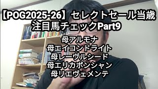 【POG2025-26】セレクトセール当歳　注目馬チェックPart9