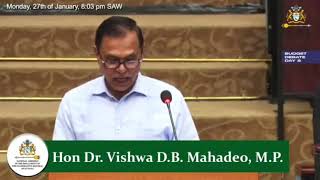 Budget 2025 debate presentation by PPP/C MP Dr. Vishwa Mahadeo.