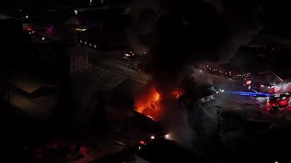 Drone video: Fire at building on Main Street in Tupper Lake