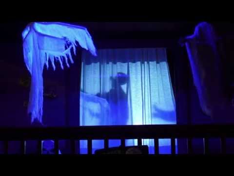 halloween porch 2016 part 2 spooky window video projection