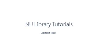 Citation Tutorial