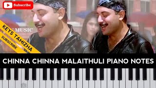chinna chinna mazhaithuli song - en swasakatre 🎹 piano notes