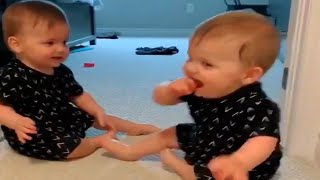 Twin Baby Pacifier Boy and Girl Fight Over Pacifier