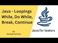 Java - Looping Statements - While, Do While, Break, Continue