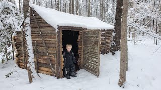 1 Year in Log Cabin Survival Shelter (Building, Camping, Repairing Bushcraft Shelter)