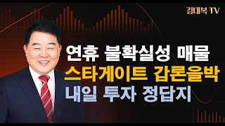 연휴 불확실성매물 ㅣ 스타게이트 갑론을박 ㅣ 내일 투자 정답지