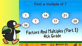 Factors And Multiples (Part 1) - 4th Grade ST Math With JiJi The Penguin