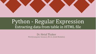 Regular Expression Extracting data from HTML Table